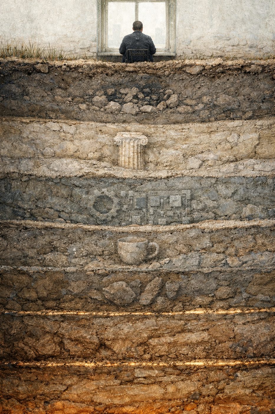 Geological strata containing civilizational artifacts